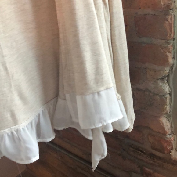 Small Cream Colored Cardigan with White Ruffle - Picture 3 of 3